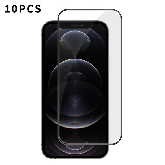 10pcs Kalebol High-Aluminum Screen-Printed Full-Coverage Anti-Fingerprint Black-Bordered HD Tempered Glass Film, For iPhone 12 Pro Max, For iPhone 12 Pro, For iPhone 11 Pro Max, For iPhone 11, For iPhone 11 Pro, For iPhone XS, For iPhone XR            ...