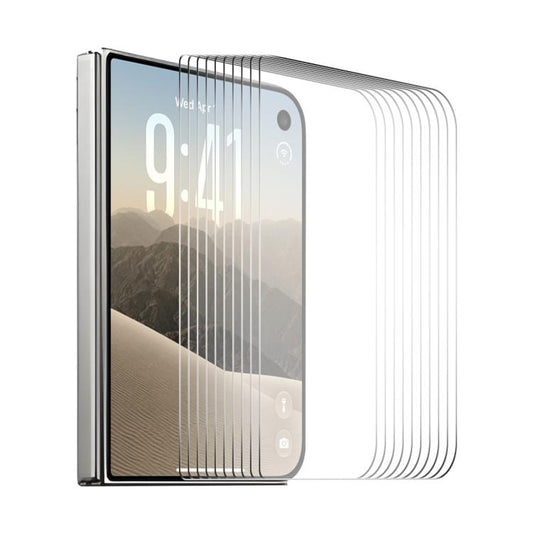 10 PCS/Pack ENKAY Thickened Glue No White Edge 9H Big Arc Edge High Aluminum-silicon Tempered Glass Film, For iPhone Duo Outer Screen, For iPhone 18 Pro, For iPhone 18 Pro Max, For iPhone 17 Pro Max, For iPhone 17 Pro, For iPhone 17, For iPhone Air