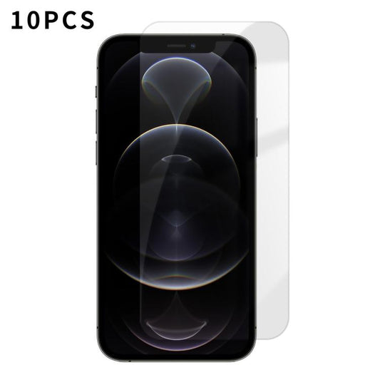 Kalebol 10pcs High-Aluminum Semi-Screen Anti-Fingerprint HD Tempered Glass Film, For iPhone 12 Pro Max, For iPhone 12 Pro, For iPhone 11 Pro Max, For iPhone 11, For iPhone 11 Pro, For iPhone XS, For iPhone XR, For iPhone XS Max, For iPhone X