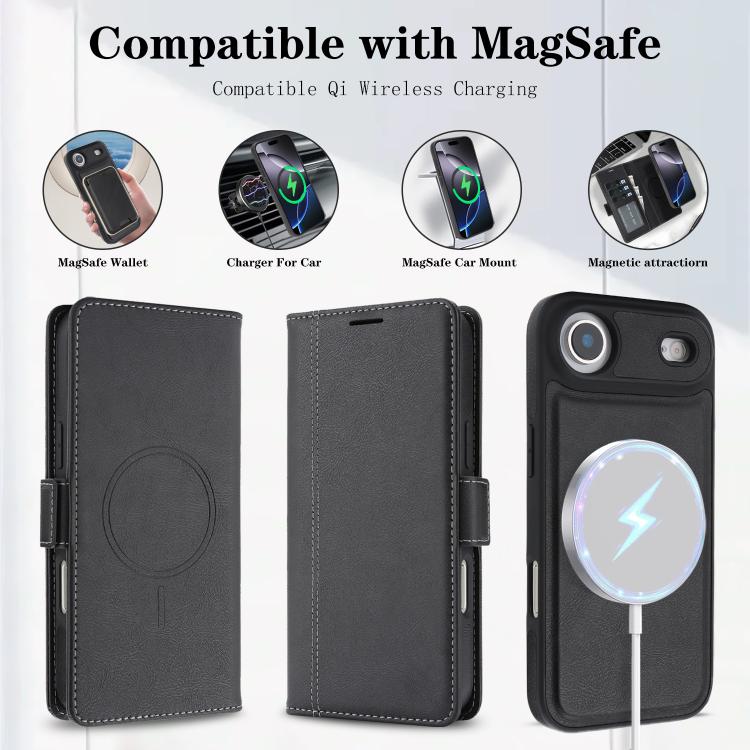Kalebol Strong Magnetic MagSafe Ring 2 In 1 Split Leather Phone Case, For iPhone Air, For iPhone 16 Pro Max, For iPhone 16 Pro, For iPhone 16 Plus