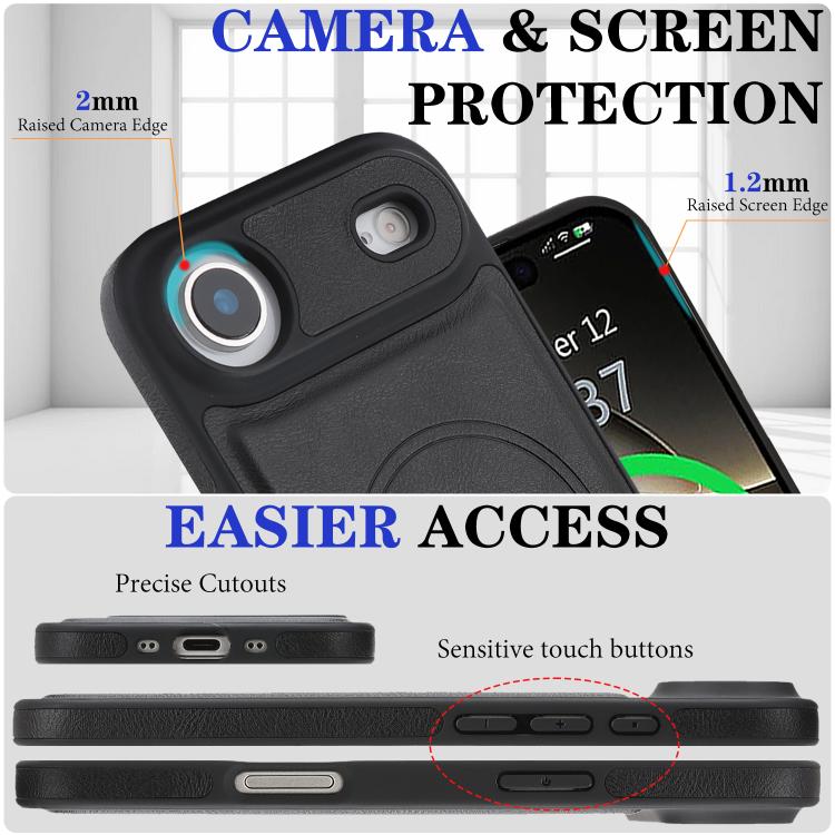 Kalebol Strong Magnetic MagSafe Ring 2 In 1 Split Leather Phone Case, For iPhone Air, For iPhone 16 Pro Max, For iPhone 16 Pro, For iPhone 16 Plus