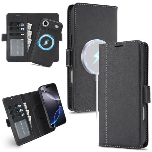 Kalebol Strong Magnetic MagSafe Ring 2 In 1 Split Leather Phone Case, For iPhone Air, For iPhone 16 Pro Max, For iPhone 16 Pro, For iPhone 16 Plus