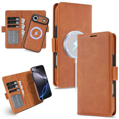 Kalebol Strong Magnetic MagSafe Ring 2 In 1 Split Leather Phone Case, For iPhone Air, For iPhone 16 Pro Max, For iPhone 16 Pro, For iPhone 16 Plus