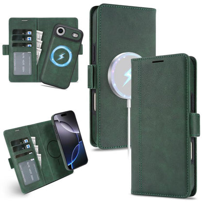 Kalebol Strong Magnetic MagSafe Ring 2 In 1 Split Leather Phone Case, For iPhone Air, For iPhone 16 Pro Max, For iPhone 16 Pro, For iPhone 16 Plus