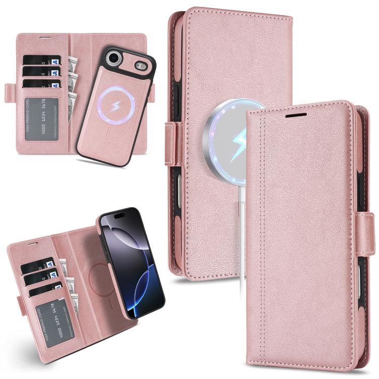 Kalebol Strong Magnetic MagSafe Ring 2 In 1 Split Leather Phone Case, For iPhone Air, For iPhone 16 Pro Max, For iPhone 16 Pro, For iPhone 16 Plus