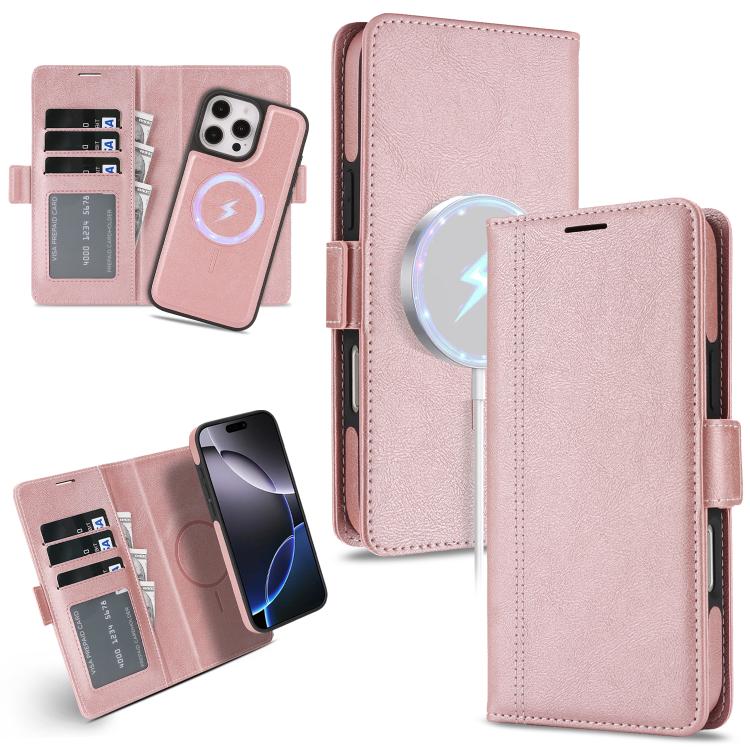 Kalebol Strong Magnetic MagSafe Ring 2 In 1 Split Leather Phone Case, For iPhone Air, For iPhone 16 Pro Max, For iPhone 16 Pro, For iPhone 16 Plus