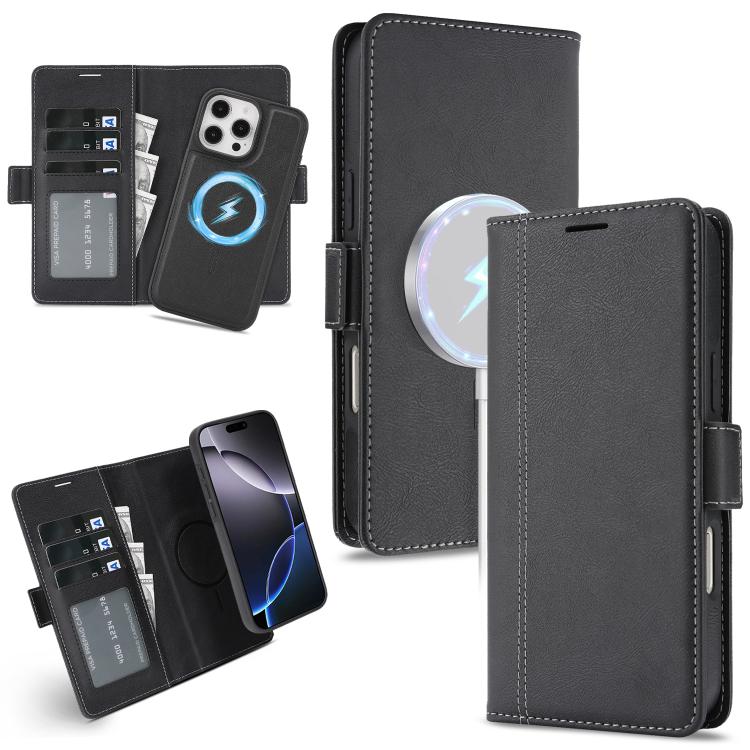 Kalebol Strong Magnetic MagSafe Ring 2 In 1 Split Leather Phone Case, For iPhone Air, For iPhone 16 Pro Max, For iPhone 16 Pro, For iPhone 16 Plus