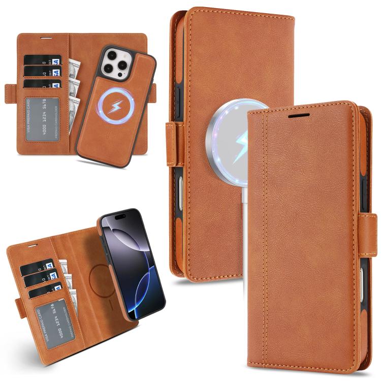 Kalebol Strong Magnetic MagSafe Ring 2 In 1 Split Leather Phone Case, For iPhone Air, For iPhone 16 Pro Max, For iPhone 16 Pro, For iPhone 16 Plus