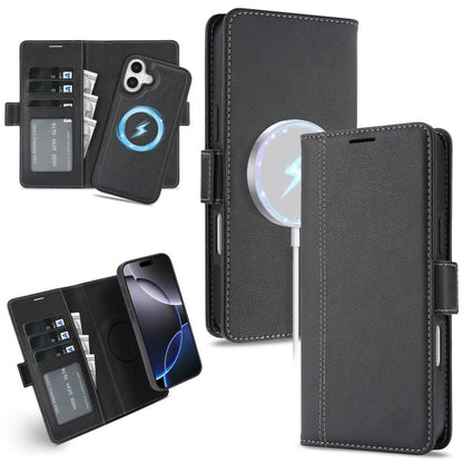 Kalebol Strong Magnetic MagSafe Ring 2 In 1 Split Leather Phone Case, For iPhone Air, For iPhone 16 Pro Max, For iPhone 16 Pro, For iPhone 16 Plus