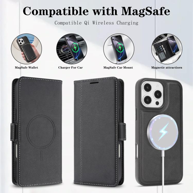 Kalebol Strong Magnetic MagSafe Ring 2 In 1 Split Leather Phone Case, For iPhone 14 Pro Max, For iPhone 13 Pro Max, For iPhone 13 Pro, For iPhone 13