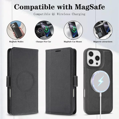 Kalebol Strong Magnetic MagSafe Ring 2 In 1 Split Leather Phone Case, For iPhone 14 Pro Max, For iPhone 13 Pro Max, For iPhone 13 Pro, For iPhone 13