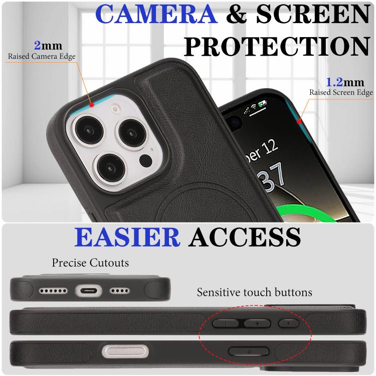 Kalebol Strong Magnetic MagSafe Ring 2 In 1 Split Leather Phone Case, For iPhone 14 Pro Max, For iPhone 13 Pro Max, For iPhone 13 Pro, For iPhone 13