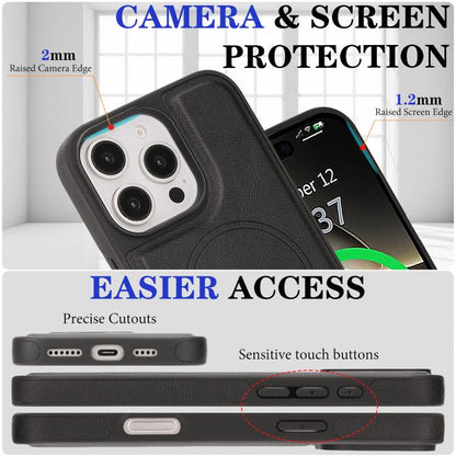 Kalebol Strong Magnetic MagSafe Ring 2 In 1 Split Leather Phone Case, For iPhone 14 Pro Max, For iPhone 13 Pro Max, For iPhone 13 Pro, For iPhone 13