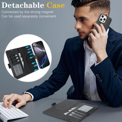 Kalebol Strong Magnetic MagSafe Ring 2 In 1 Split Leather Phone Case, For iPhone 14 Pro Max, For iPhone 13 Pro Max, For iPhone 13 Pro, For iPhone 13