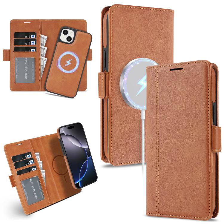 Kalebol Strong Magnetic MagSafe Ring 2 In 1 Split Leather Phone Case, For iPhone 14 Pro Max, For iPhone 13 Pro Max, For iPhone 13 Pro, For iPhone 13