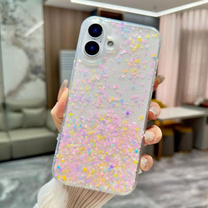 Sequins Glitter Gradient Epoxy TPU Phone Case, For iPhone 16 Pro, For iPhone 16 Plus, For iPhone 16, For iPhone 15 Pro Max, For iPhone 15 Pro, For iPhone 15 Plus