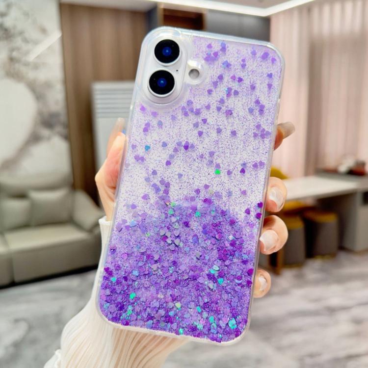 Sequins Glitter Gradient Epoxy TPU Phone Case, For iPhone 16 Pro, For iPhone 16 Plus, For iPhone 16, For iPhone 15 Pro Max, For iPhone 15 Pro, For iPhone 15 Plus