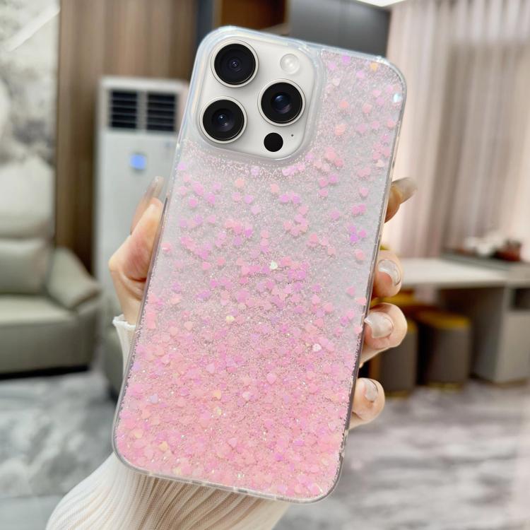 Sequins Glitter Gradient Epoxy TPU Phone Case, For iPhone 16 Pro, For iPhone 16 Plus, For iPhone 16, For iPhone 15 Pro Max, For iPhone 15 Pro, For iPhone 15 Plus