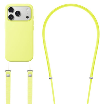 Crossbody Imitation Nylon Magnetic Liquid Pop-Up Animation Liquid Silicone Phone Case, For iPhone 17 Pro Max, For iPhone 17 Pro, For iPhone 17