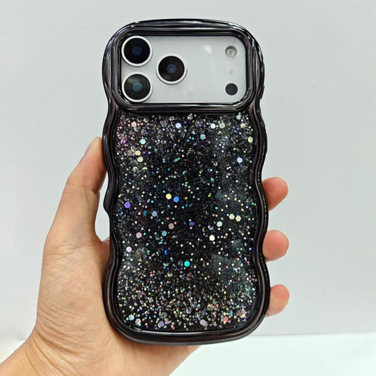 Wave Glitter Sequined Electroplated Phone Case, For iPhone 17 Pro Max, For iPhone 17 Pro, For iPhone 17