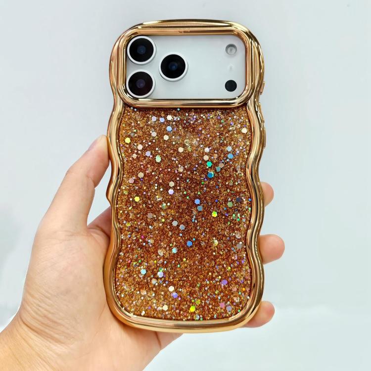 Wave Glitter Sequined Electroplated Phone Case, For iPhone 17 Pro Max, For iPhone 17 Pro, For iPhone 17