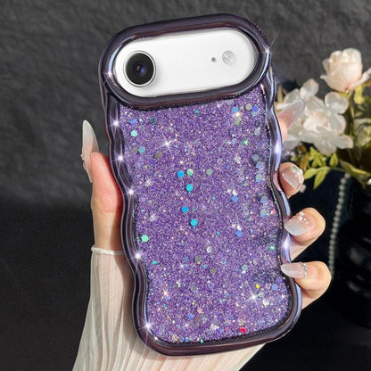 Wave Glitter Sequined Electroplated Phone Case, For iPhone 17, For iPhone Air, For iPhone 16 Pro Max