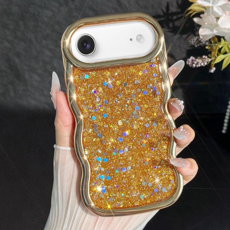 Wave Glitter Sequined Electroplated Phone Case, For iPhone 17, For iPhone Air, For iPhone 16 Pro Max