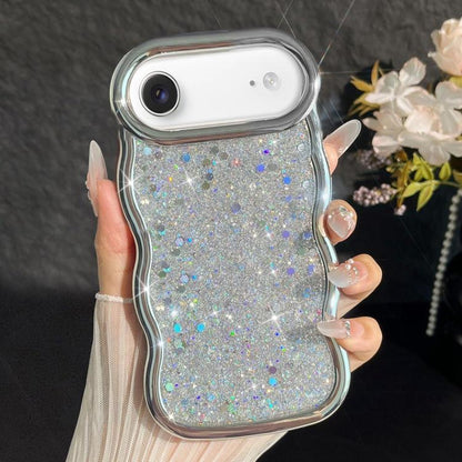 Wave Glitter Sequined Electroplated Phone Case, For iPhone 17, For iPhone Air, For iPhone 16 Pro Max