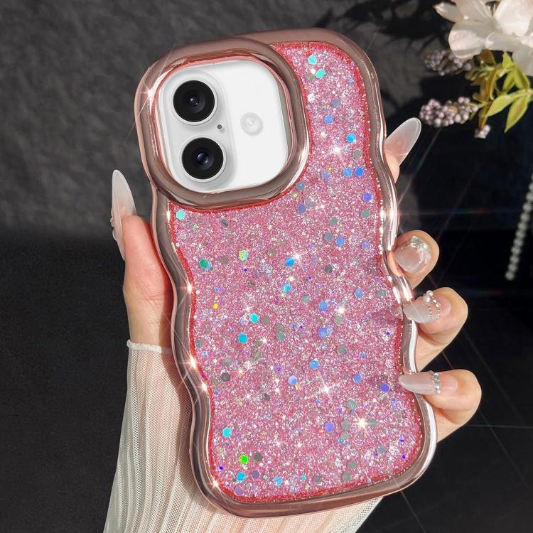 Wave Glitter Sequined Electroplated Phone Case, For iPhone 17, For iPhone Air, For iPhone 16 Pro Max