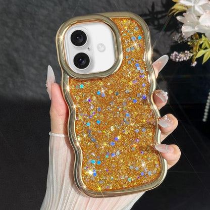 Wave Glitter Sequined Electroplated Phone Case, For iPhone 17, For iPhone Air, For iPhone 16 Pro Max