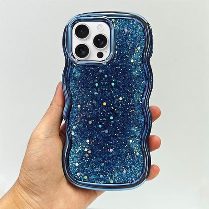 Wave Glitter Sequined Electroplated Phone Case, For iPhone 16 Pro, For iPhone 16 Plus, For iPhone 16