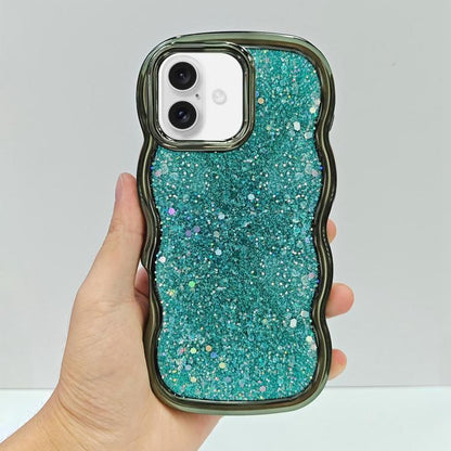 Wave Glitter Sequined Electroplated Phone Case, For iPhone 16 Pro, For iPhone 16 Plus, For iPhone 16
