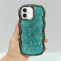 Wave Glitter Sequined Electroplated Phone Case, For iPhone 16 Pro, For iPhone 16 Plus, For iPhone 16