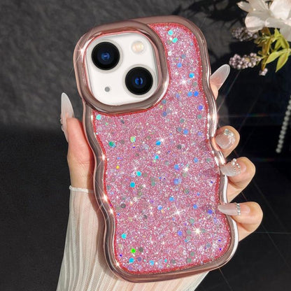 Wave Glitter Sequined Electroplated Phone Case, For iPhone 15 Pro Max, For iPhone 15 Pro, For iPhone 15 Plus