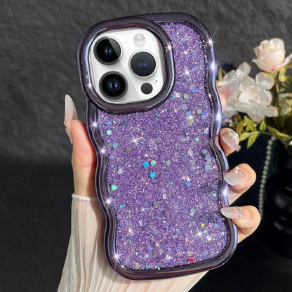 Wave Glitter Sequined Electroplated Phone Case, For iPhone 13 Pro, For iPhone 13