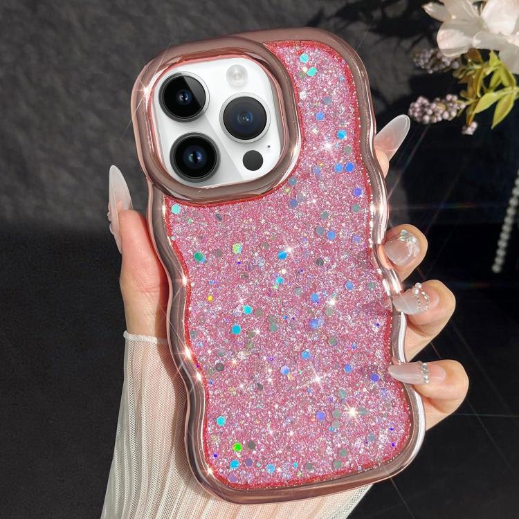 Wave Glitter Sequined Electroplated Phone Case, For iPhone 13 Pro, For iPhone 13