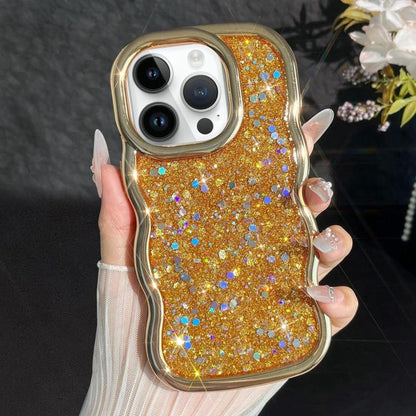 Wave Glitter Sequined Electroplated Phone Case, For iPhone 13 Pro, For iPhone 13