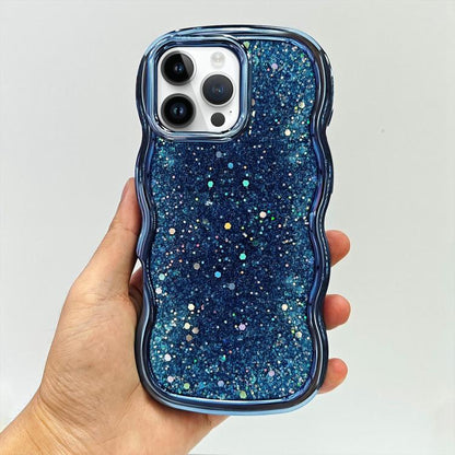 Wave Glitter Sequined Electroplated Phone Case, For iPhone 13 Pro, For iPhone 13