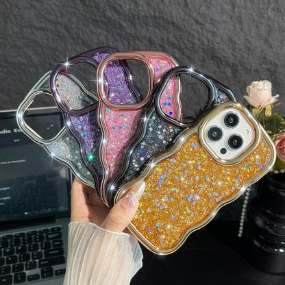Wave Glitter Sequined Electroplated Phone Case, For iPhone 13 Pro, For iPhone 13