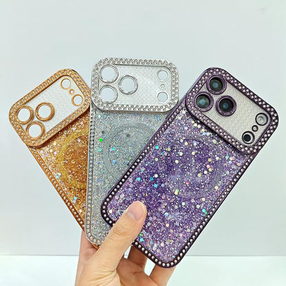 Diamond Sequins Glitter MagSafe Electroplating Phone Case, For iPhone 13 Pro Max, For iPhone 13 Pro, For iPhone 13