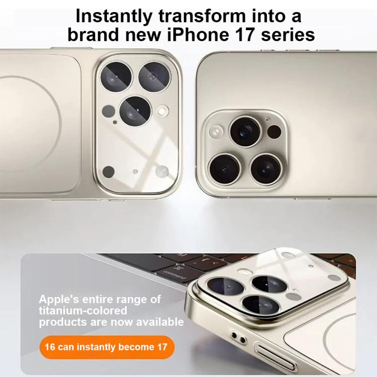Change to 17 Big Lens Window Frosted MagSafe Phone Case, For iPhone 16 Pro Max, For iPhone 16 Pro, For iPhone 16 Plus, For iPhone 16