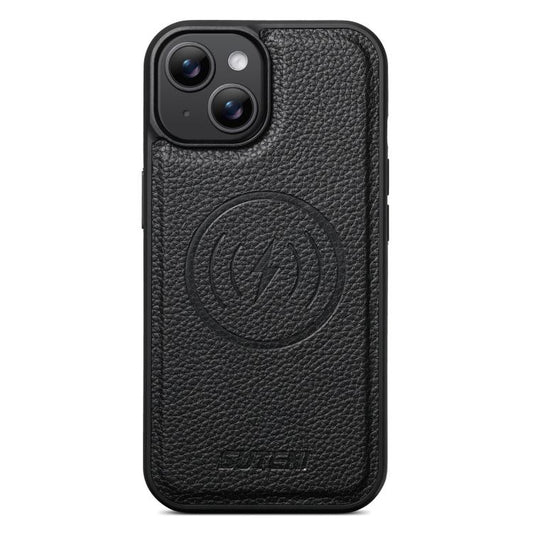 Suteni G5 Large Litchi Texture Vegan Leather Magnetic Back Phone Case, For iPhone 15 Plus, For iPhone 15, For iPhone 14 Plus, For iPhone 14, For iPhone 14 Pro, For iPhone 14 Pro Max, For iPhone 13 Pro Max, For iPhone 13 Pro, For iPhone 13