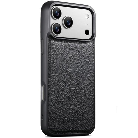 Suteni G5 Large Litchi Texture Vegan Leather Magnetic Back Phone Case, For iPhone 18 Pro, For iPhone 18 Pro Max, For iPhone 17 Pro Max, For iPhone 17 Pro, For iPhone 17, For iPhone 16 Pro Max, For iPhone 16 Pro, For iPhone 16 Plus, For iPhone 16       ...