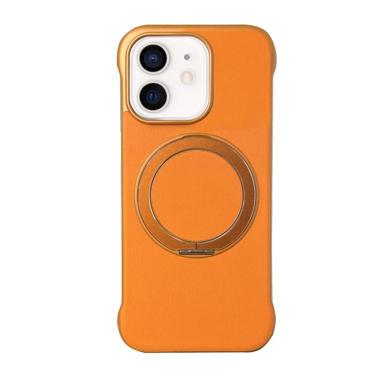 Frameless Leather-Skin PC MagSafe Holder Phone Case, For iPhone 12 Pro, For iPhone 11 Pro Max, For iPhone 11