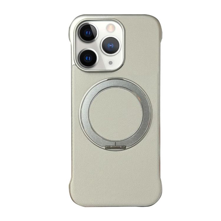 Frameless Leather-Skin PC MagSafe Holder Phone Case, For iPhone 12 Pro, For iPhone 11 Pro Max, For iPhone 11