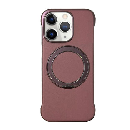 Frameless Leather-Skin PC MagSafe Holder Phone Case, For iPhone 12 Pro, For iPhone 11 Pro Max, For iPhone 11