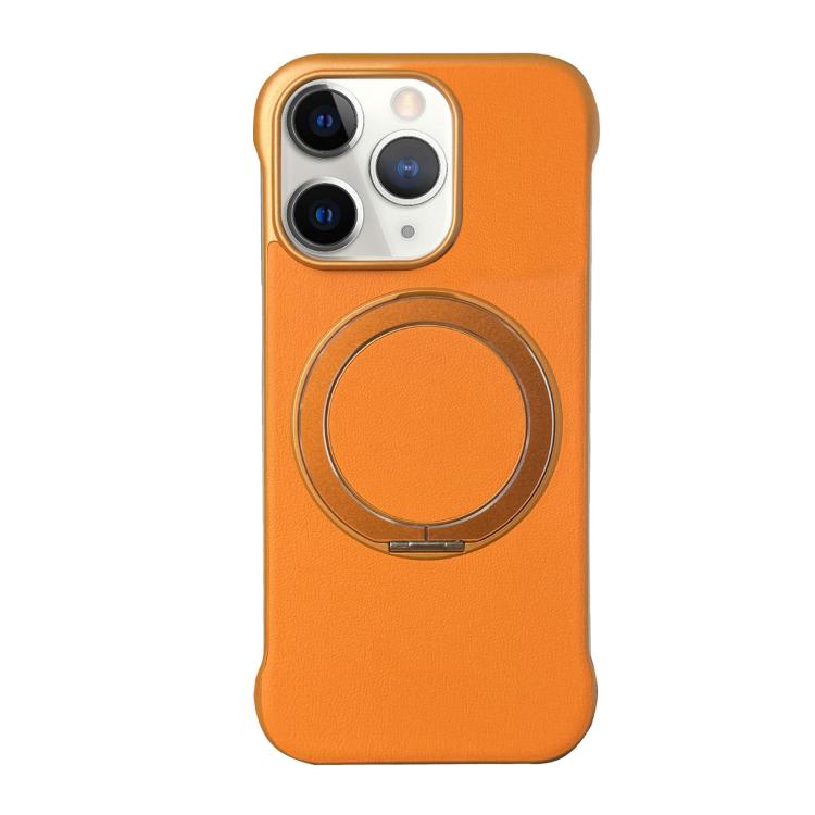 Frameless Leather-Skin PC MagSafe Holder Phone Case, For iPhone 12 Pro, For iPhone 11 Pro Max, For iPhone 11