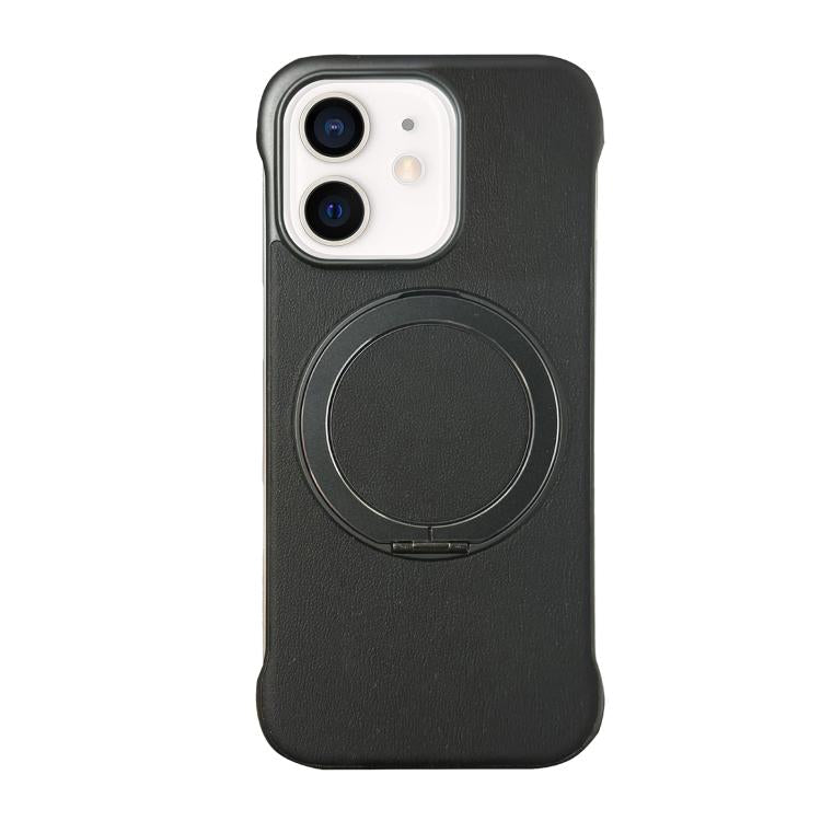 Frameless Leather-Skin PC MagSafe Holder Phone Case, For iPhone 13, For iPhone 12, For iPhone 12 Pro Max