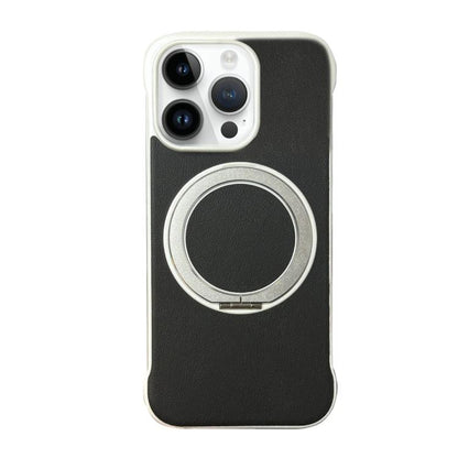 Frameless Leather-Skin PC MagSafe Holder Phone Case, For iPhone 12 Pro, For iPhone 11 Pro Max, For iPhone 11