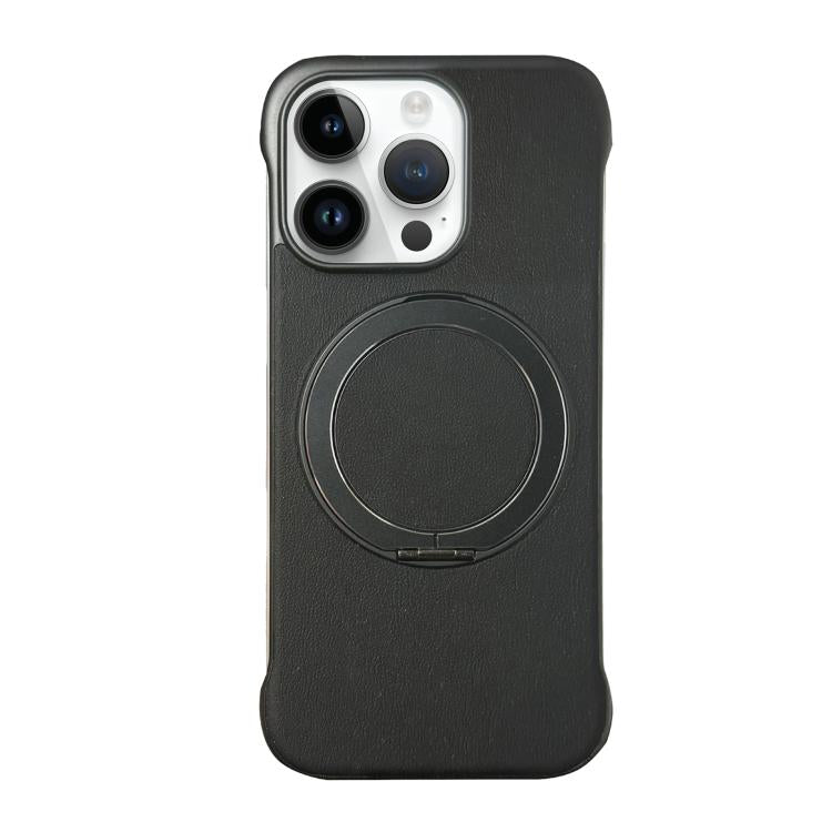 Frameless Leather-Skin PC MagSafe Holder Phone Case, For iPhone 13, For iPhone 12, For iPhone 12 Pro Max